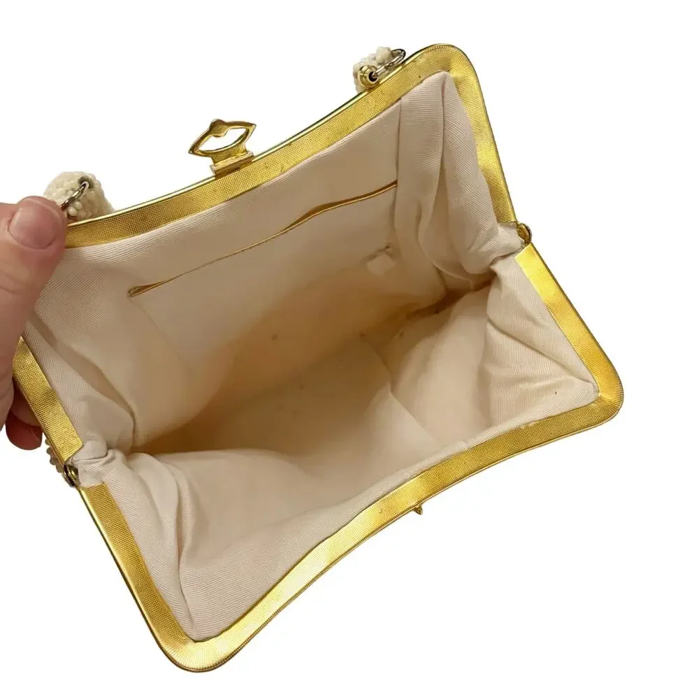 Vintage Beaded Top Handle Embroidered Bag